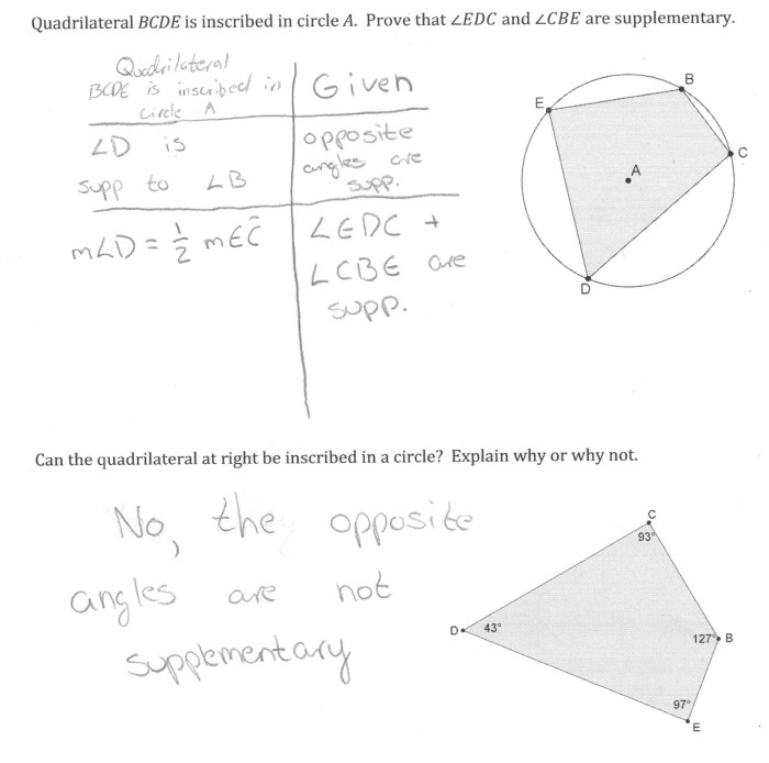 Quiz 10 2 inscribed angles answers