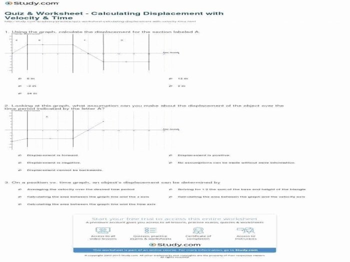 Distance and displacement worksheet with answer key